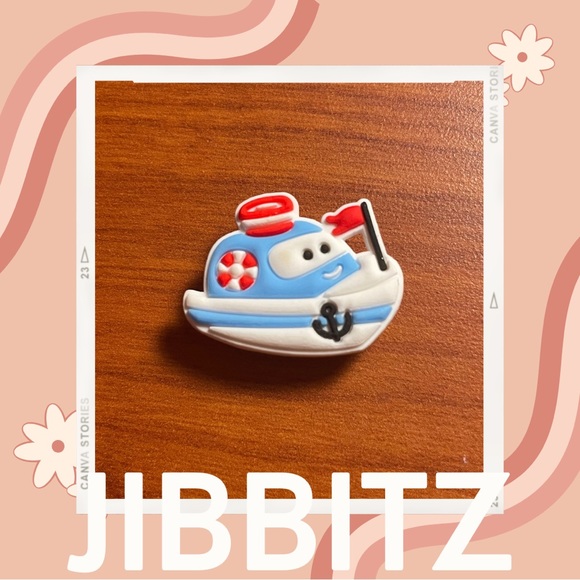 🌸5/$10 Little Ship Jibbit / Shoe Charm - Picture 1 of 1